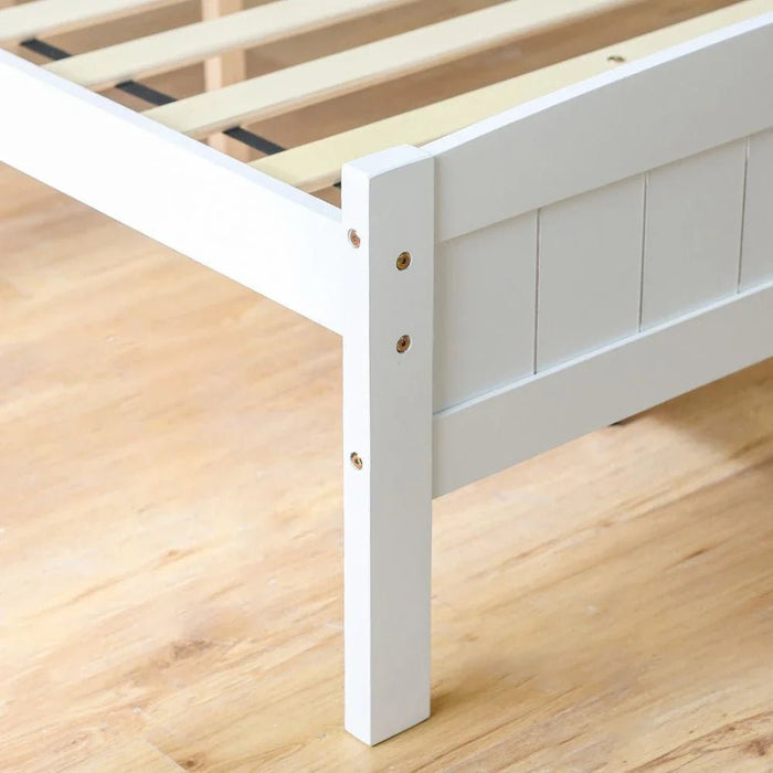 Derby Haven 90x200 Solid Wood Single Bed - White - With 2-Year Warranty