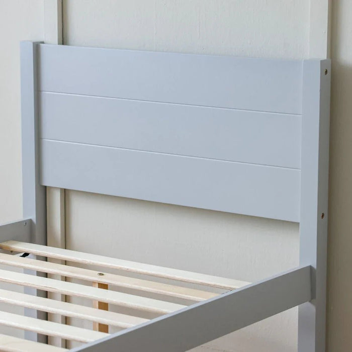 Derby Delight 90x200 Solid Wood Single Bed-Grey