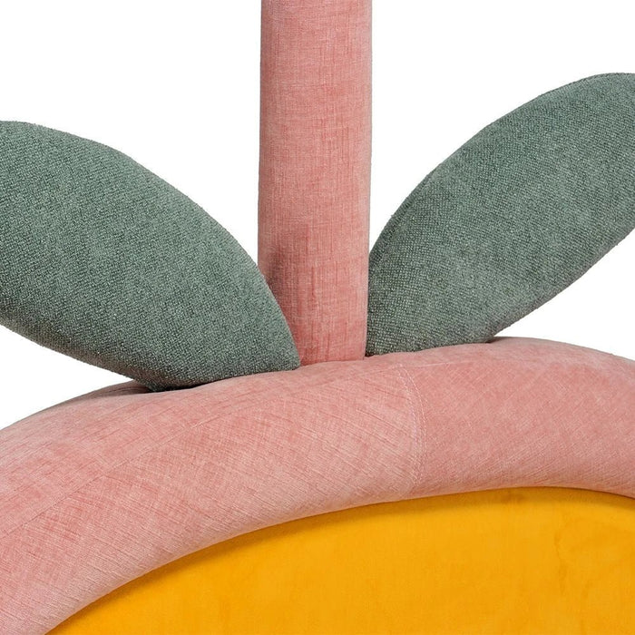 Tasty Strawberry 90x200 Upholstered Kids Bed - Blush Pink & Yellow - With 2-Year Warranty