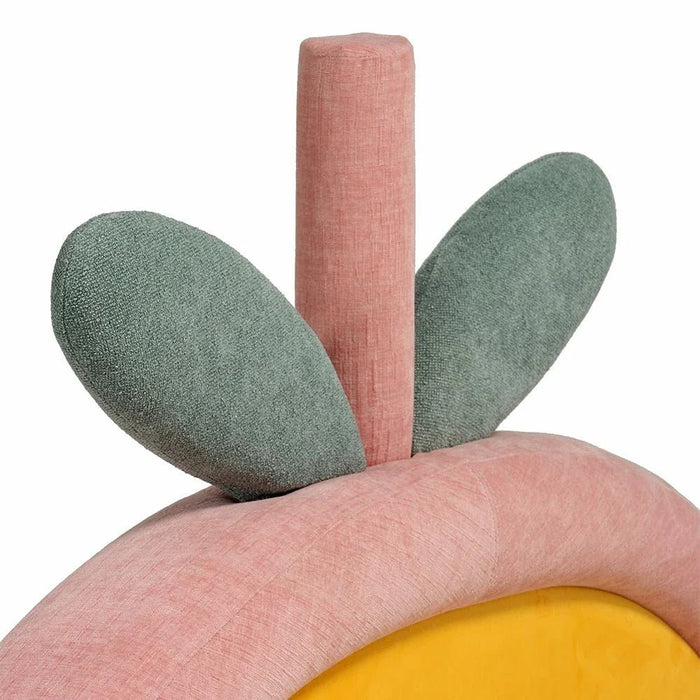 Tasty Strawberry 90x200 Upholstered Kids Bed - Blush Pink & Yellow - With 2-Year Warranty