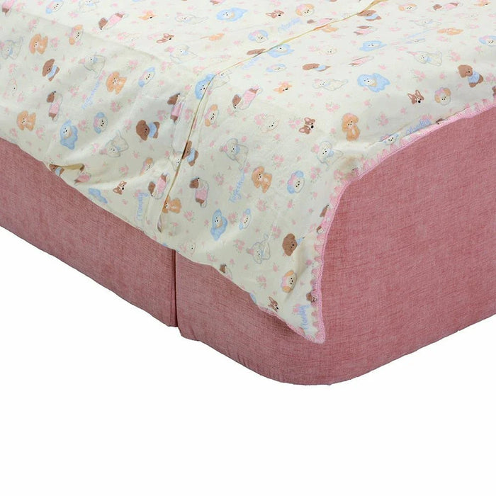 Tasty Strawberry 90x200 Upholstered Kids Bed - Blush Pink & Yellow - With 2-Year Warranty