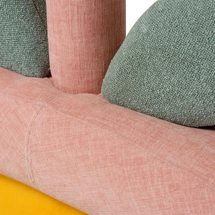Tasty Strawberry 90x200 Upholstered Kids Bed - Blush Pink & Yellow - With 2-Year Warranty