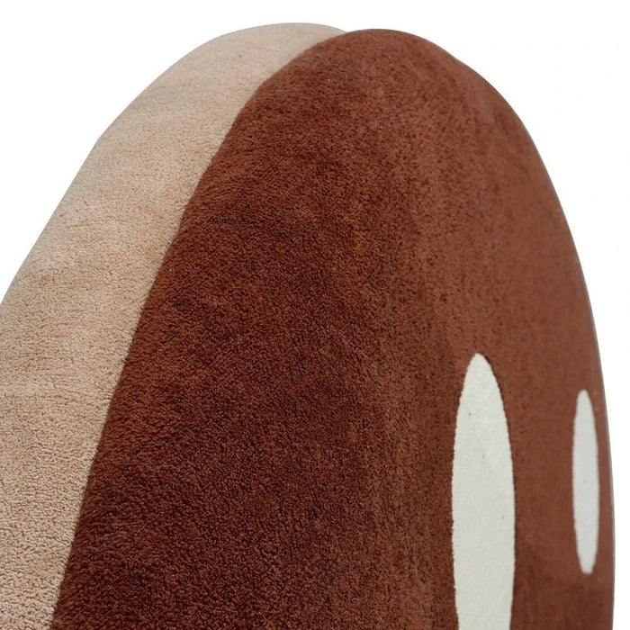 Muffin 90x200 Upholstered Kids Bed-Light Beige & Dark Brown