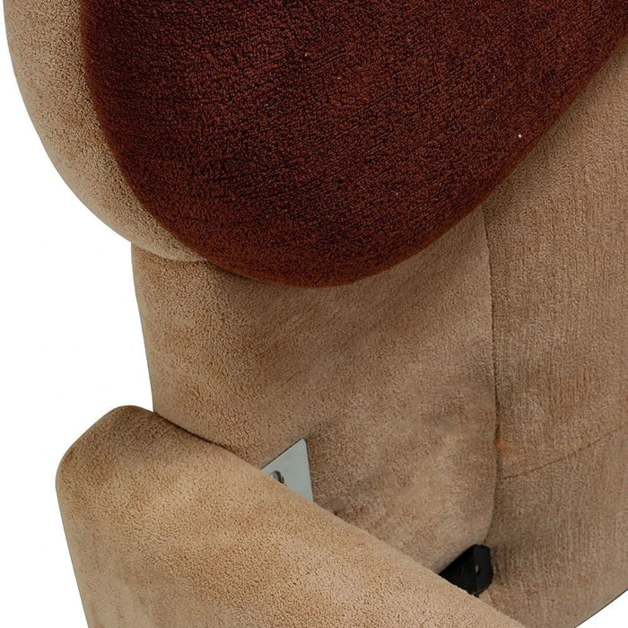 Muffin 90x200 Upholstered Kids Bed-Light Beige & Dark Brown