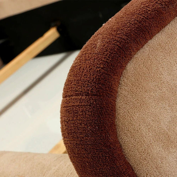 Muffin 90x200 Upholstered Kids Bed-Light Beige & Dark Brown