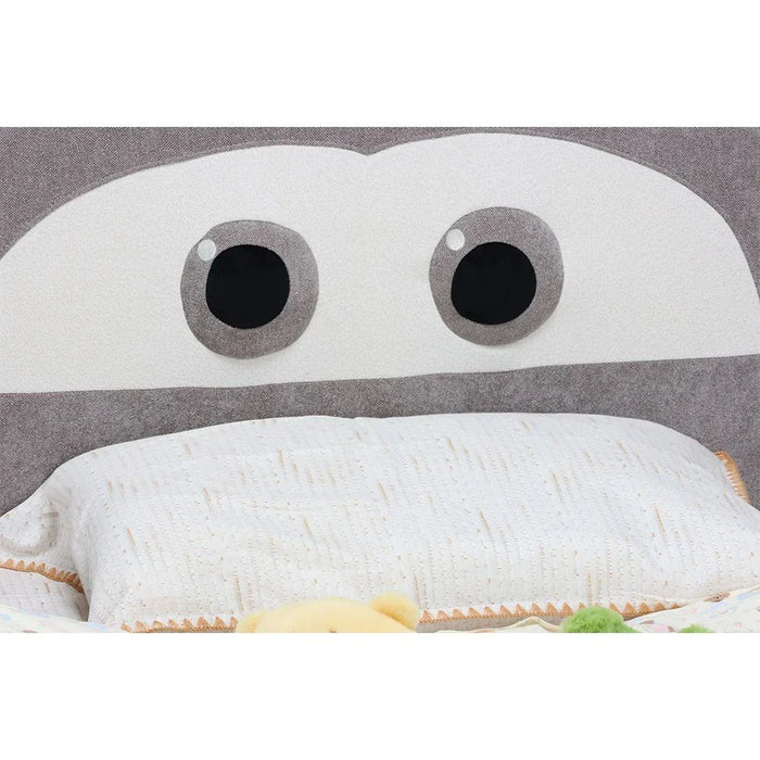 McQueen Car 90x200 Upholstered Kids Bed-Light Grey & Blue/Red