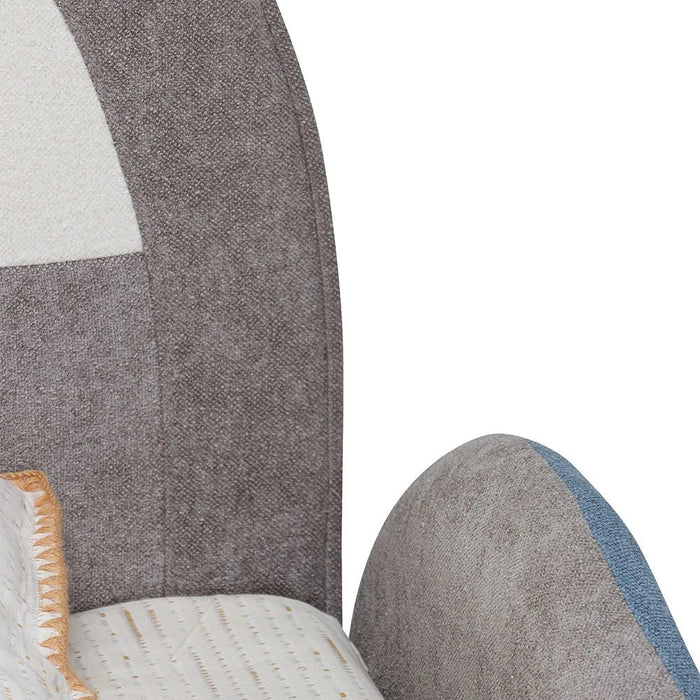McQueen Car 90x200 Upholstered Kids Bed-Light Grey & Blue/Red