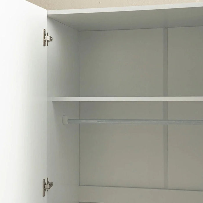 Supreme 3-Door Wardrobe with Mirror-White-With 2-Year Warranty