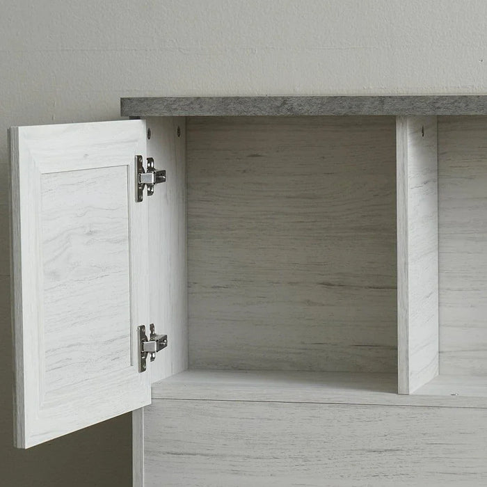 Zenith 120x200 Young Single Bed with USB-White Oak/Cement-With 2-Year Warranty