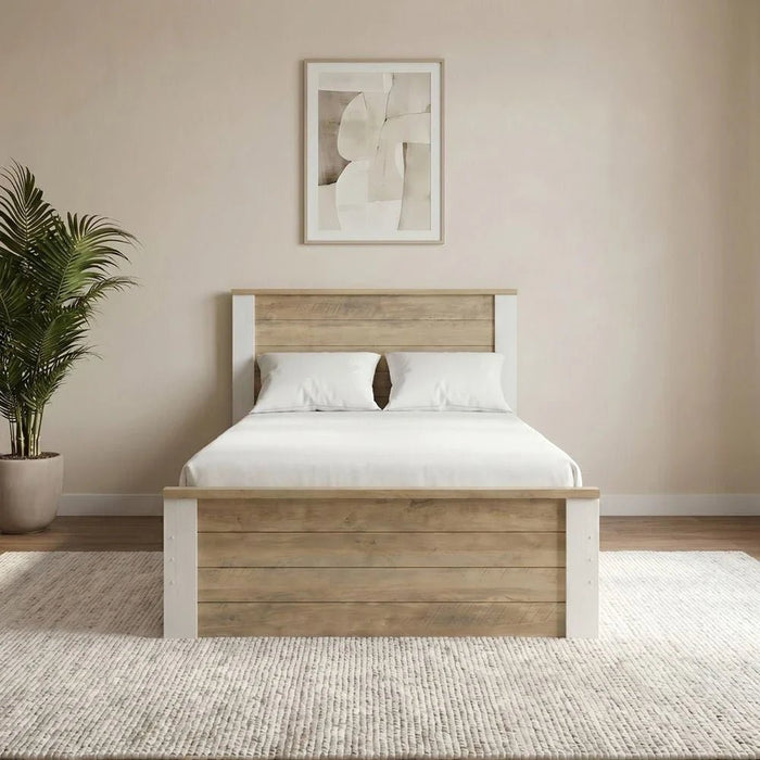Swann 120x200 Young Single Bed - Summer Oak/Pearl White - With 2-Year Warranty