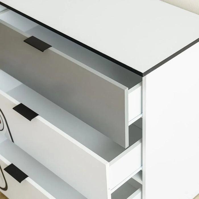 Gamerzone 3-Drawers Dresser-White & Grey