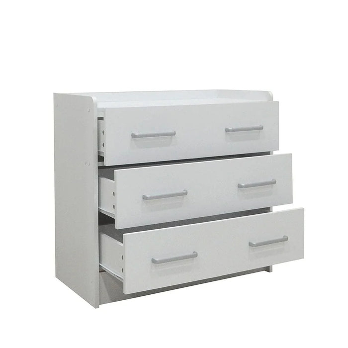 Supreme 3-Drawer Young Dresser-White-With 2-Year Warranty