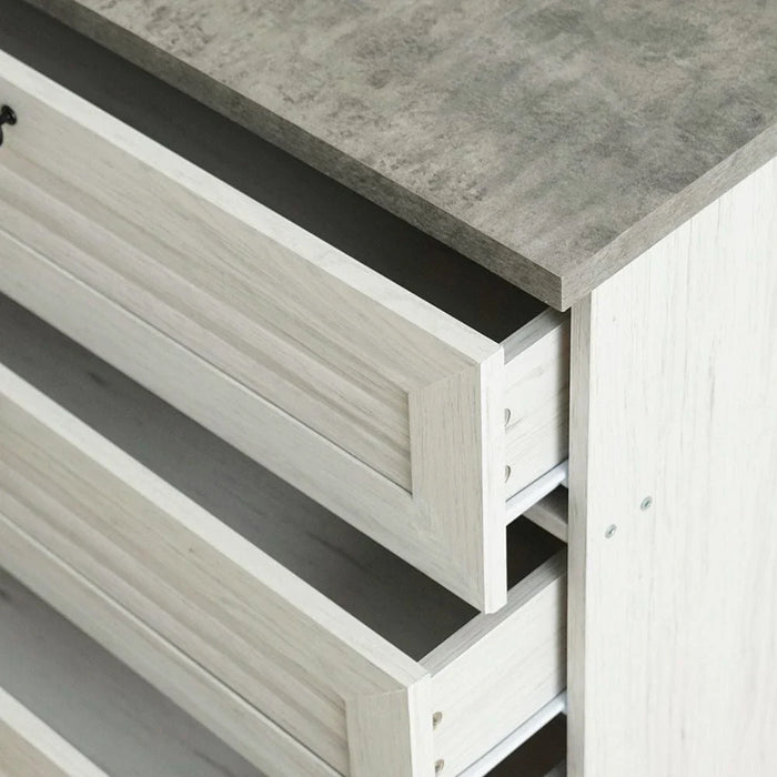 Zenith 3-Drawer Young Dresser-White Oak/Cement-With 2-Year Warranty