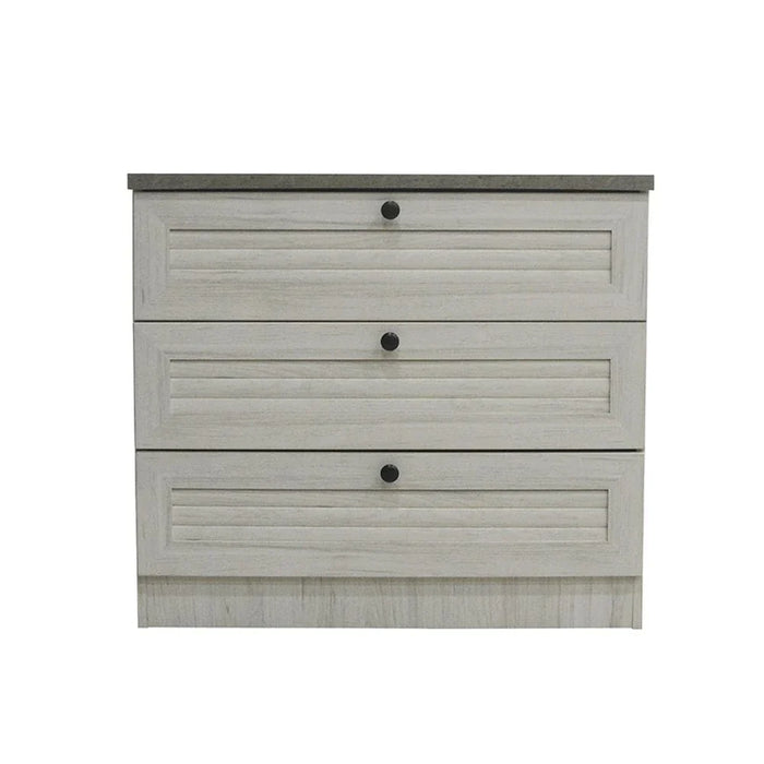 Zenith 3-Drawer Young Dresser-White Oak/Cement-With 2-Year Warranty