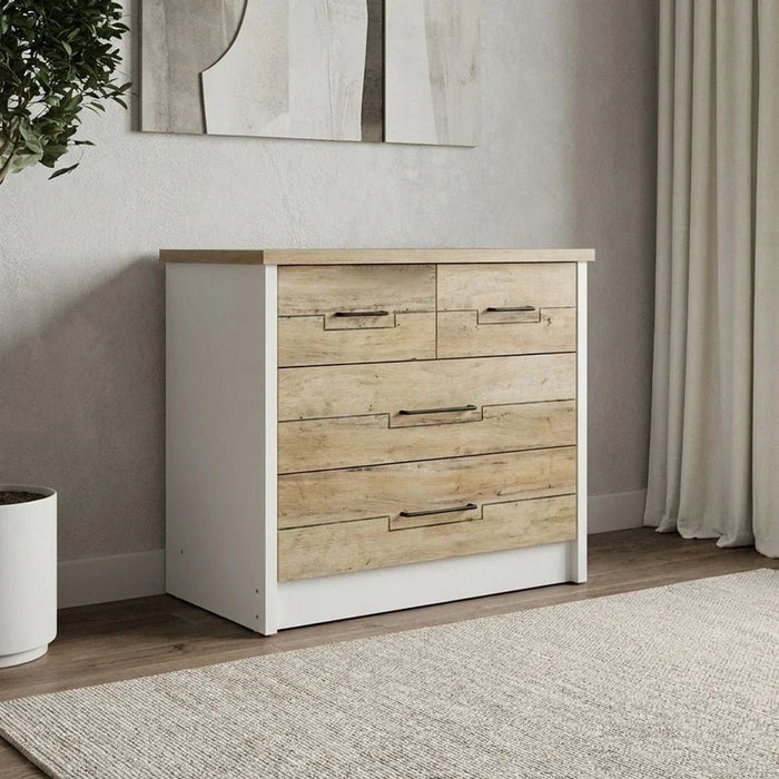 Swann 3-Drawer Young Dresser-Summer Oak/Pearl White-With 2-Year Warranty