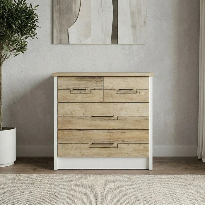 Swann 3-Drawer Young Dresser-Summer Oak/Pearl White-With 2-Year Warranty
