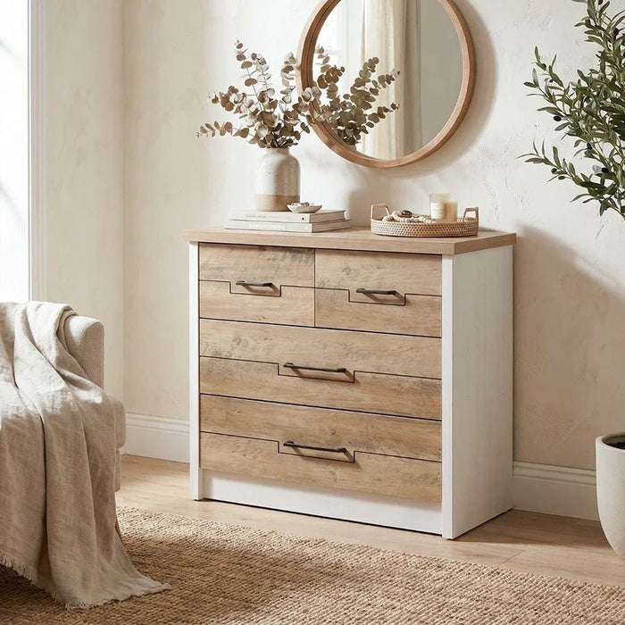 Swann 3-Drawer Young Dresser-Summer Oak/Pearl White-With 2-Year Warranty