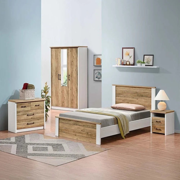 Swann 3-Drawer Young Dresser-Summer Oak/Pearl White-With 2-Year Warranty