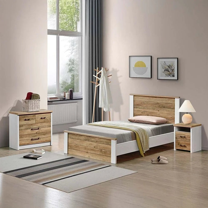 Swann 3-Drawer Young Dresser-Summer Oak/Pearl White-With 2-Year Warranty