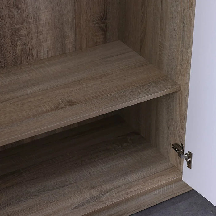 Kinder 3-Door Wardrobe-White/Sonoma Oak-With 2-Year Warranty