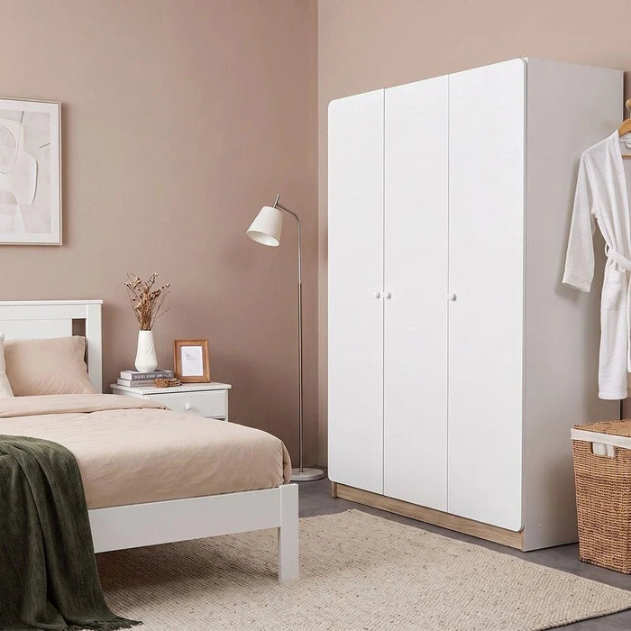Kinder 3-Door Wardrobe-White/Sonoma Oak-With 2-Year Warranty