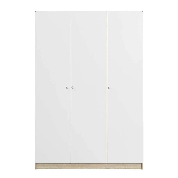 Kinder 3-Door Wardrobe-White/Sonoma Oak-With 2-Year Warranty
