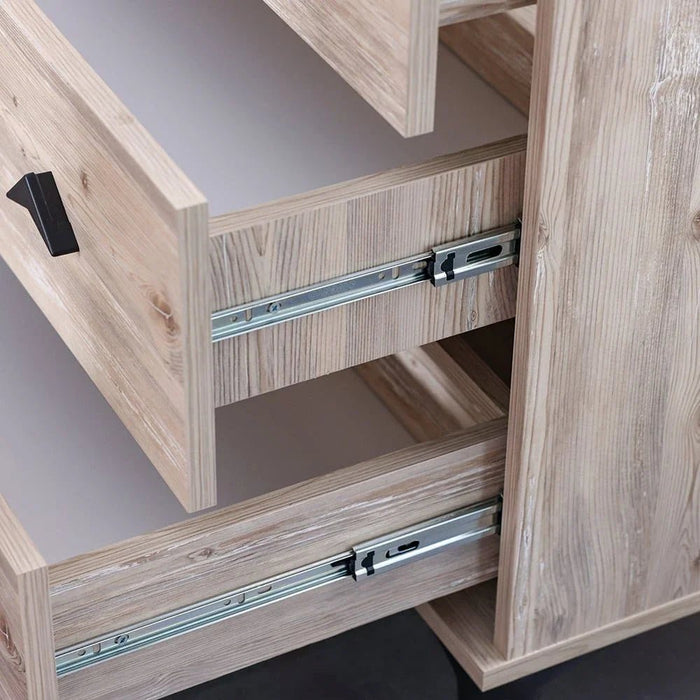 Bliss 3-Drawer Dresser with Mirror - Oak & Pink - With 5-Year Warranty