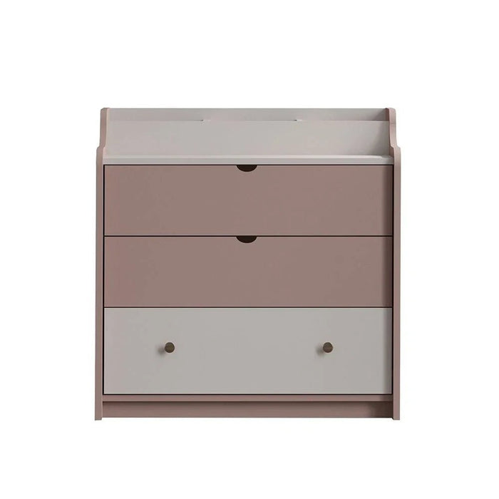 Blossom 3 Drawer Dresser With Storage Organiser-Blush Pink+Light Beige