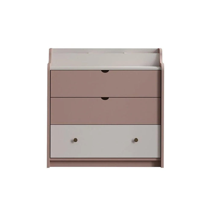 Blossom 3 Drawer Dresser With Storage Organiser-Blush Pink+Light Beige