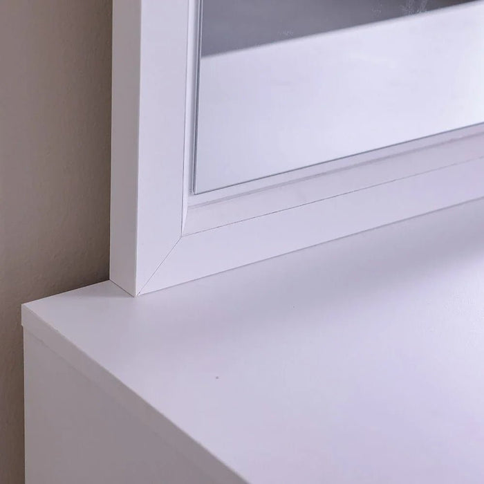 Petra 3-Drawer Dresser with Mirror - White & Grey - With 2-Year Warranty