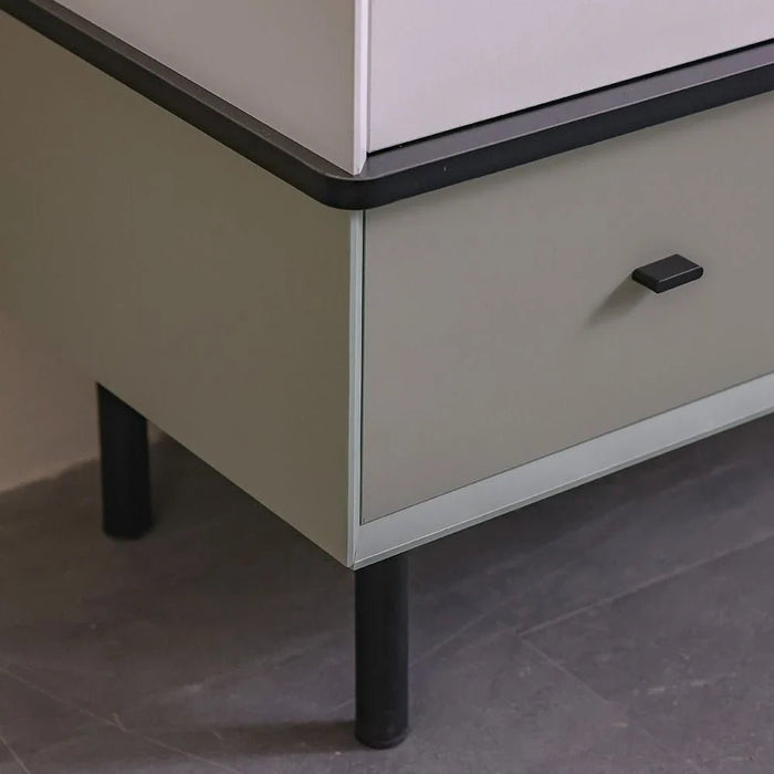 Petra 3-Drawer Dresser with Mirror - White & Grey - With 2-Year Warranty