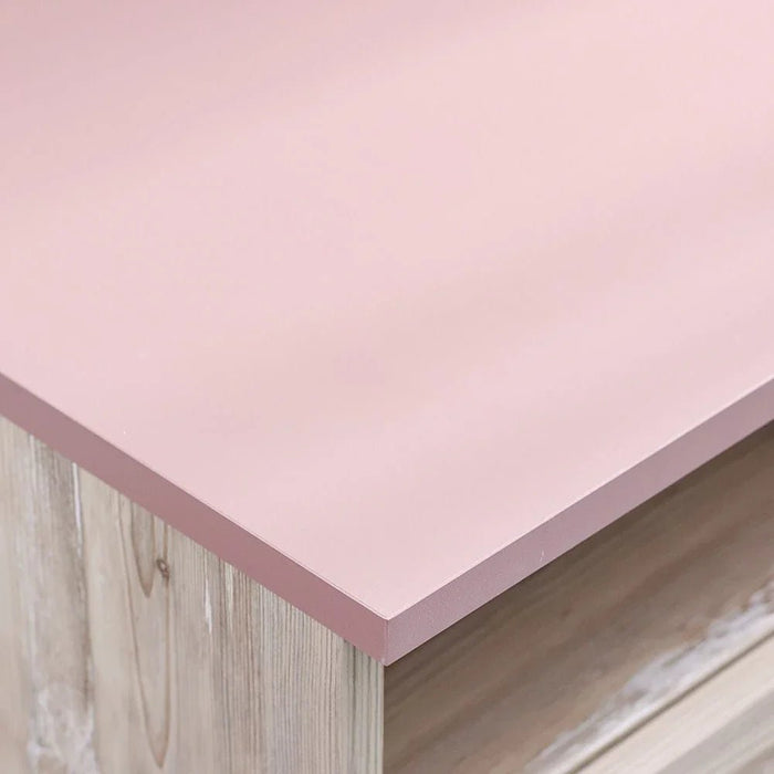 Bliss 1-Drawer Nightstand - Oak & Pink - With 5-Year Warranty