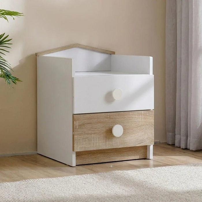 Stanley 2-Drawer Nightstand - Sonoma Oak/White - With 2-Year Warranty