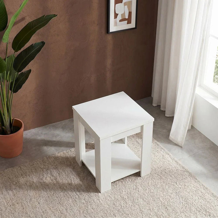 Heather End Table-White