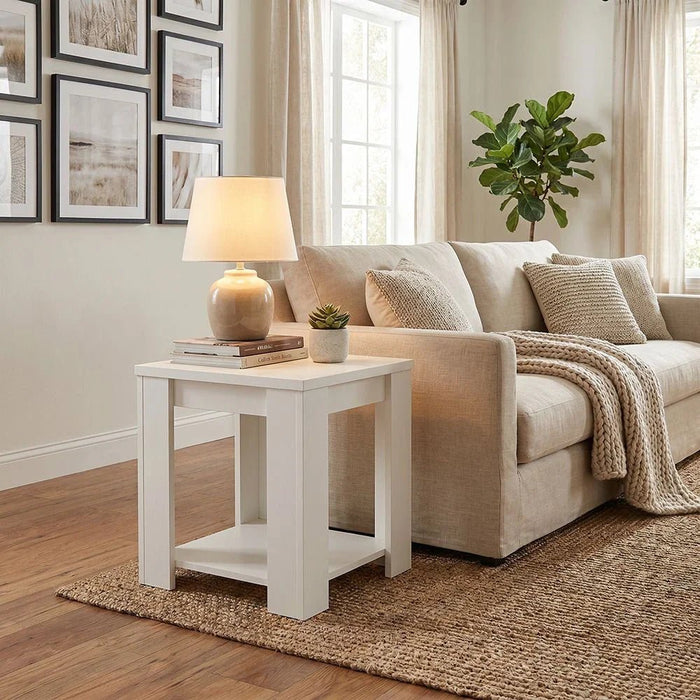 Heather End Table-White