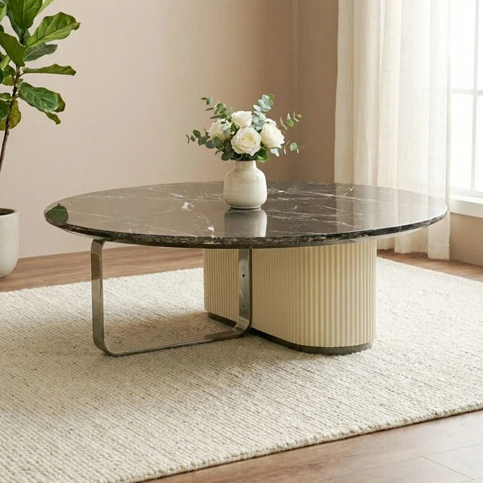 KrisalisÊCoffee Table - Beige/Black - With 2-Year Warranty