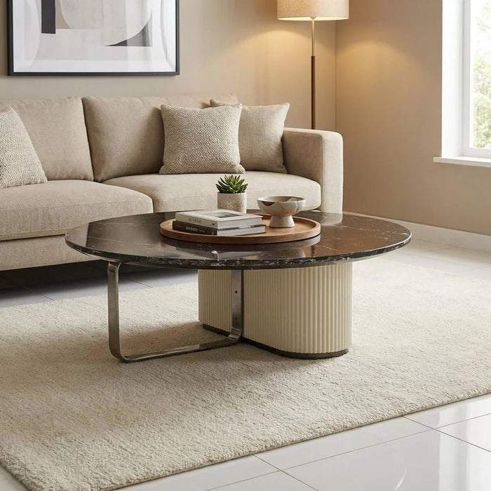 KrisalisÊCoffee Table - Beige/Black - With 2-Year Warranty