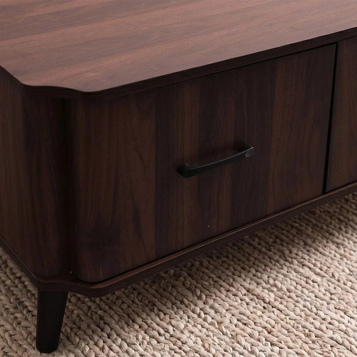 Basel Coffee Table with 2 Drawers - Columbia Walnut - With 2-Year Warranty