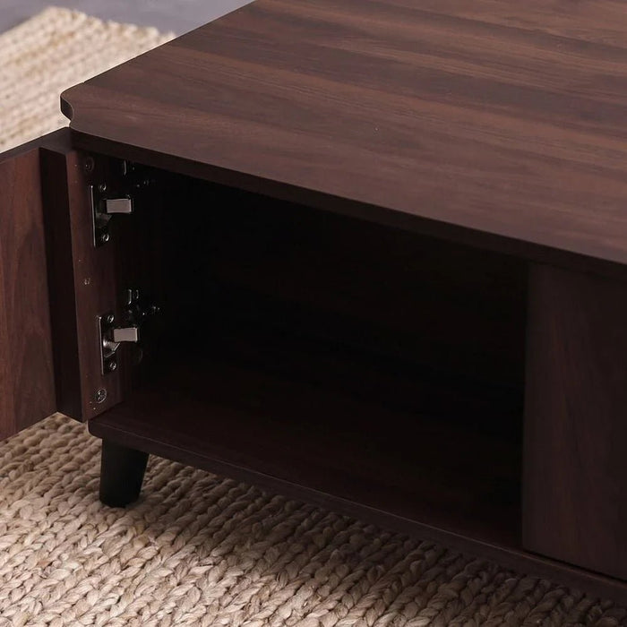 Basel Coffee Table with 2 Drawers - Columbia Walnut - With 2-Year Warranty