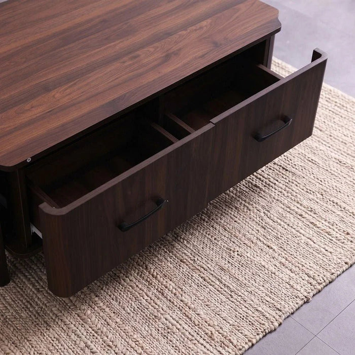 Basel Coffee Table with 2 Drawers - Columbia Walnut - With 2-Year Warranty
