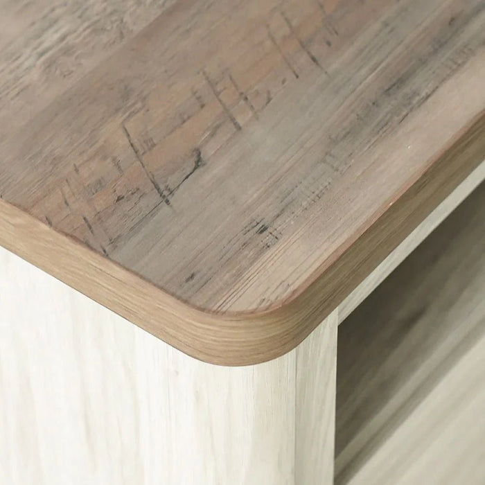 Olivos Low TV Unit for TVs up to 75 Inches with Storage-Ash Grey/Oak-With 2-Year Warranty