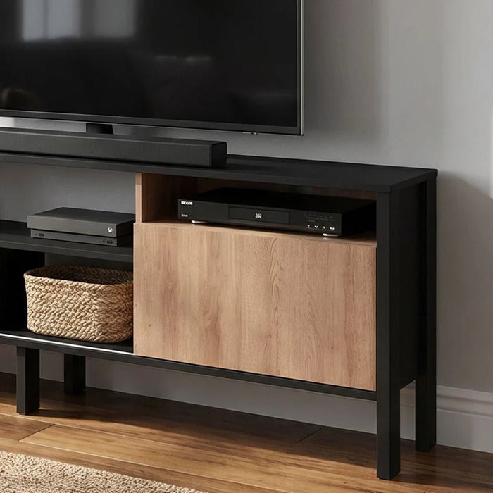 Cedro TV Rack-Up to 45 Inches-Black/Almond