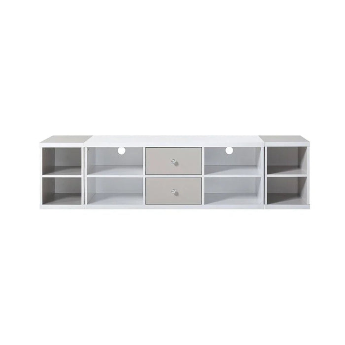 Prime TV Unit _ For TVs up to 65 Inches-White/Grey