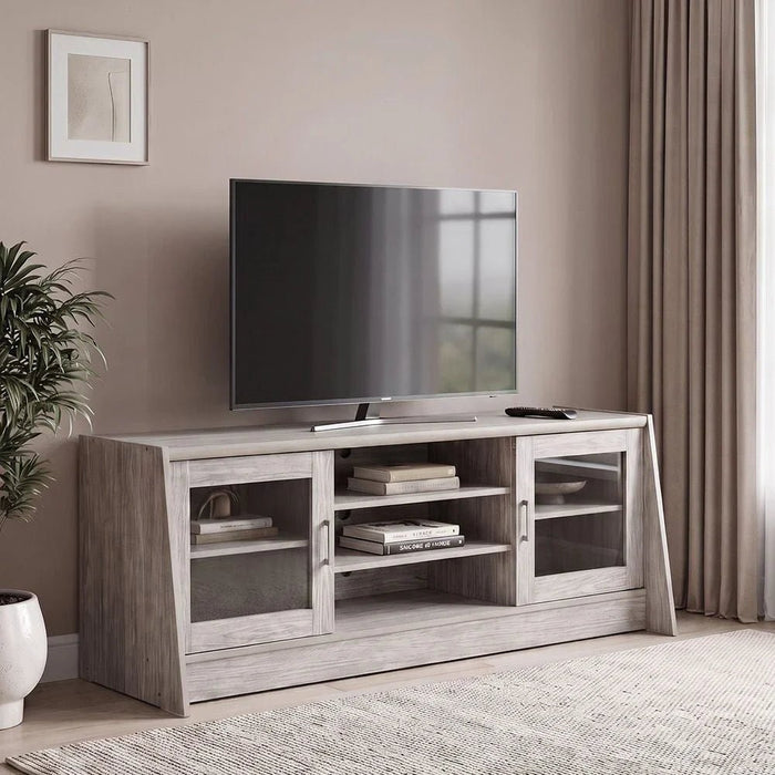 Woody TV Unit-For TVs Up to 55 Inches-Grey Oak