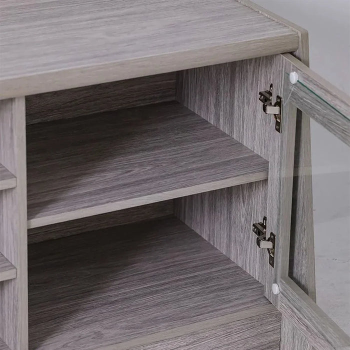Woody TV Unit-For TVs Up to 55 Inches-Grey Oak