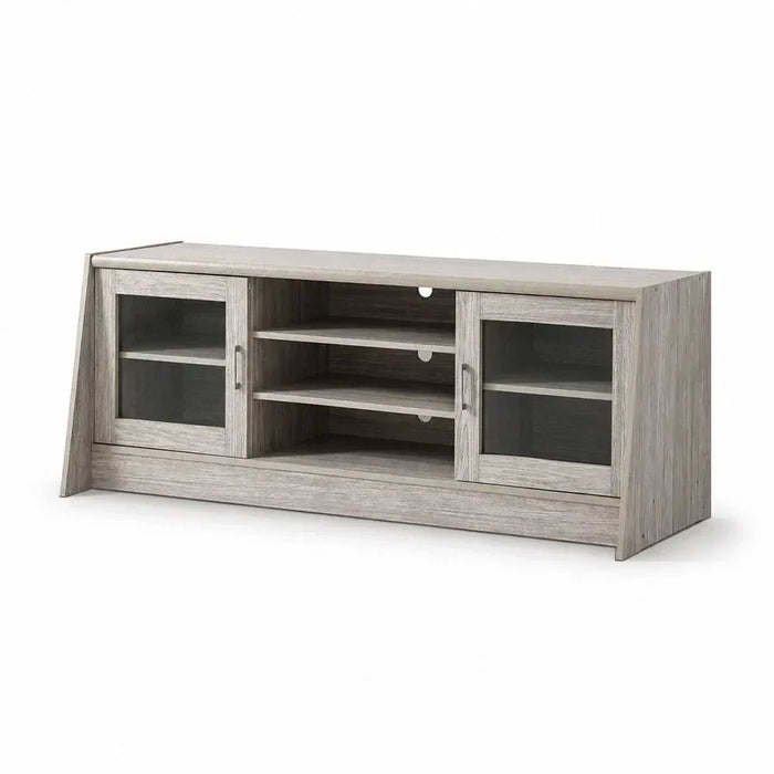 Woody TV Unit-For TVs Up to 55 Inches-Grey Oak