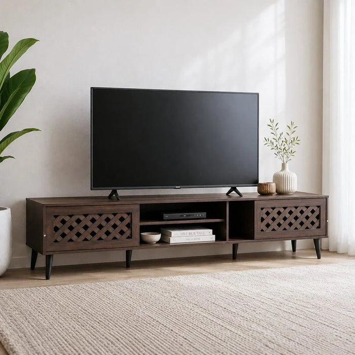 Hamlin Large TV Unit - Up to 80 Inches - Walnut - With 2-Year Warranty