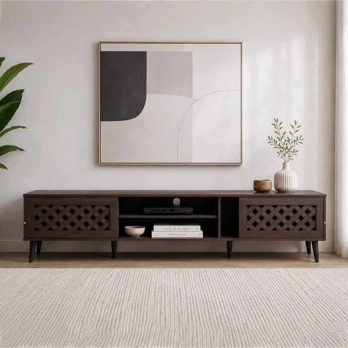 Hamlin Large TV Unit - Up to 80 Inches - Walnut - With 2-Year Warranty
