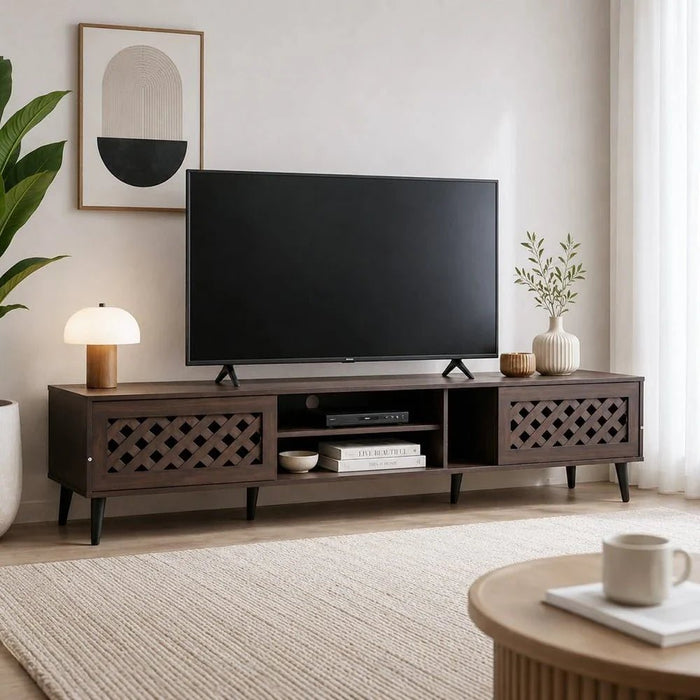 Hamlin Large TV Unit - Up to 80 Inches - Walnut - With 2-Year Warranty