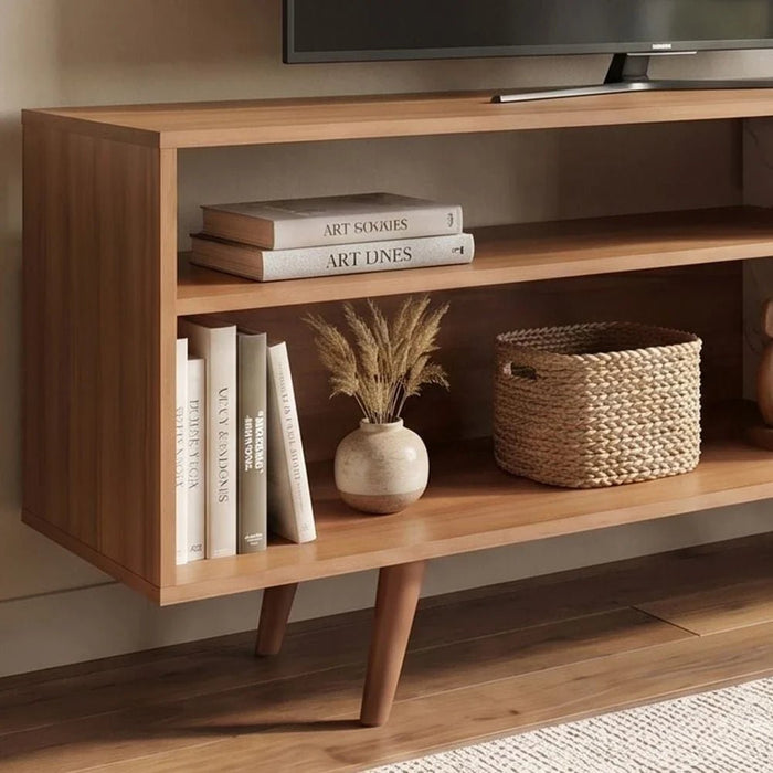 Walter TV Unit-Up to 60 Inches-Light Brown/White-With 2-Year Warranty
